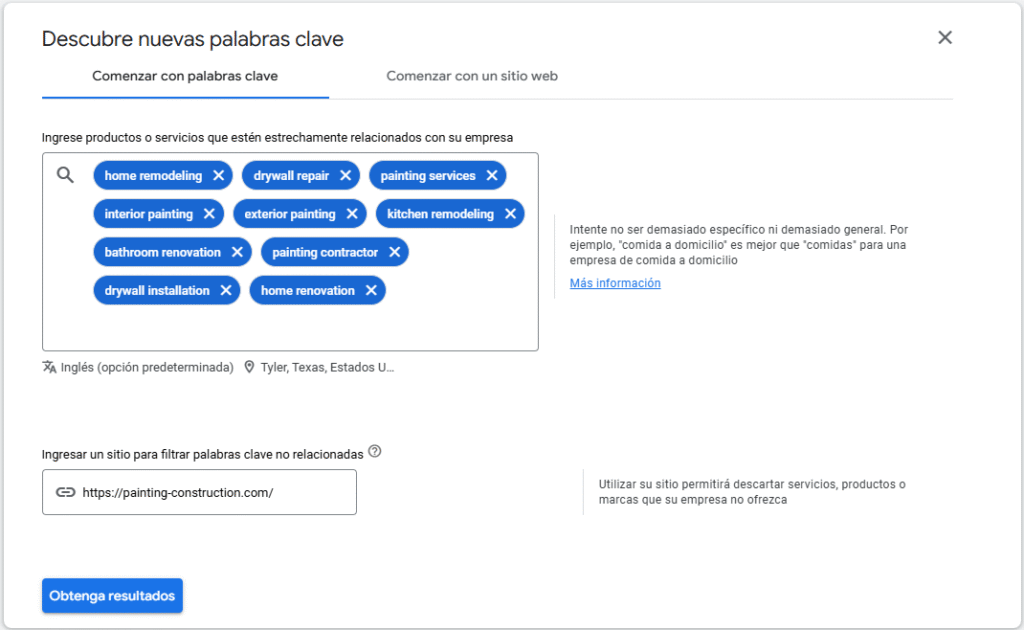 descubre nuevas palabras clave